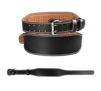 Yosoo Weight Lifting Belt, PU Leather Powerlifting Lever Belt for Gym Training with Adjustable Waist Circumference, Back Support for Men and Women (BLACK)