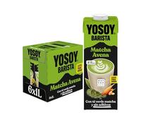 YOSOY Barista Matcha Bebida Vegetal - matcha latte con avena, sin azúcares añadidos, pack de 6 x 1L