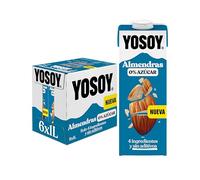 YOSOY Bebida Vegetal de Almendras Sin Azúcar, pack de 6 x 1L