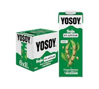 YOSOY Bebida Vegetal de Soja 0% Azúcar - sin gluten, pack de 6 x 1L