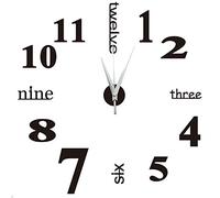 yosso DIY 3D - Reloj de Pared, Negro, Estilo 1