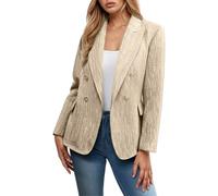 YOSUWOAI Abrigo para mujer Elegante de manga larga Chaquetas de traje de doble botonadura delantera abierta Trajes formales Trajes de trabajo formales Blazers Slim fit Blazers Business Casual Sakko
