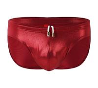 YOSUWOAI Barniz Brillante Natación Slip Hombres Cintura Baja Pantalones Cortos Surf Deportes Acuáticos Bañador Sexy Secado Rápido Boardshorts Casual Playa Pantalones Cortos Cómodos, O rojo., M