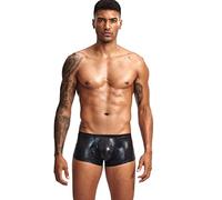 YOSUWOAI Calzoncillos de bolsillo brillantes para hombre, sexy, ropa interior erótica, carnaval, fiesta, bolsa metálica, tanga, fiesta temática, ropa de fiesta, boxer, ropa interior festiva, Z01 negro