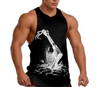 YOSUWOAI Camiseta de tirantes 3D para hombre, camiseta de tirantes con gráficos vikingos, camiseta deportiva para correr, sin mangas, camiseta de tirantes elástica, transpirable, camiseta deportiva, P