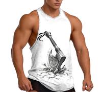 YOSUWOAI Camiseta de tirantes 3D para hombre con gráfico vikingo, camiseta de tirantes para verano, deporte, fitness, camisetas musculares, sin mangas, para correr, camiseta de axilas, transpirable