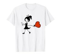 YOSUWOAI Camiseta de verano para mujer y hombre, camiseta estampada, cuello redondo, blanco, camiseta de algodón, estampado de corazón, manga corta, blusa, tops, día de San Valentín, camisetas vintage