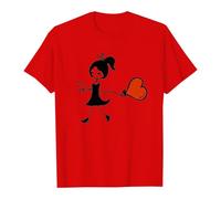 YOSUWOAI Camiseta de verano para mujer y hombre, camiseta estampada, cuello redondo, blanco, camiseta de algodón, estampado de corazón, manga corta, blusa, tops, día de San Valentín, camisetas vintage