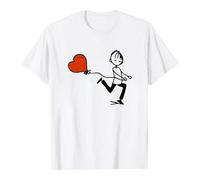 YOSUWOAI Camiseta de verano para mujer y hombre, camiseta estampada, cuello redondo, blanco, camiseta de algodón, estampado de corazón, manga corta, blusa, tops, día de San Valentín, camisetas vintage