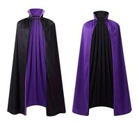 YOSUWOAI Capa reversible para mujer, cuello alto, capa de Halloween, vampiro, negro, rojo, doble cara, para Halloween, fiesta, largo, medieval, renacentista, poncho vintage, O Púrpura, L