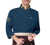 YOSUWOAI Chaqueta de cocina para hombre, uniforme de cocinero profesional, transpirable, chaqueta de panadero, chaqueta de cocinero transpirable, abrigo de cocina, unisex, chaqueta de chef de manga