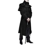 YOSUWOAI Gabardina gótica medieval estilo steampunk vintage victoriana de cuello alto largo con botones y bolsillos Renacimiento Vintage Chaquetas de esmoquin
