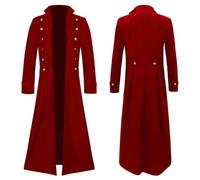 YOSUWOAI Gabardina gótica medieval estilo steampunk vintage victoriana de cuello alto largo con botones y bolsillos Renacimiento Vintage Chaquetas de esmoquin