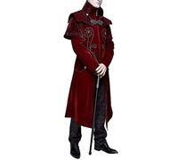 YOSUWOAI Gabardina gótica medieval estilo steampunk vintage victoriana de cuello alto largo con botones y bolsillos Renacimiento Vintage Chaquetas de esmoquin
