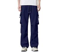YOSUWOAI Pantalones cargo para hombre, impermeables, pantalones de ocio, hip hop, de secado rápido, transpirables, de un solo color, pantalones de senderismo con pierna ancha, pantalones de
