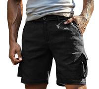 YOSUWOAI Pantalones cortos cargo para hombre, bermudas con cremallera y botón, pantalones cortos de trabajo para exteriores, hip hop, pantalones cortos cargo con varios bolsillos, pantalones de