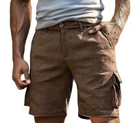 YOSUWOAI Pantalones cortos cargo para hombre, bermudas con cremallera y botón, pantalones cortos de trabajo para exteriores, hip hop, pantalones cortos cargo con varios bolsillos, pantalones de