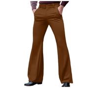 YOSUWOAI Pantalones de traje para hombre, de un solo color, con bolsillos, cómodos, informales, vintage, pantalones de fiesta, club, hip hop, pantalones de los años 80, pantalones retro elásticos