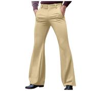 YOSUWOAI Pantalones de traje para hombre, de un solo color, con bolsillos, cómodos, informales, vintage, pantalones de fiesta, club, hip hop, pantalones de los años 80, pantalones retro elásticos