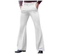 YOSUWOAI Pantalones de vestir para hombre, monocolor, estilo vintage, estilo vintage, ajustados, acampanados, de los años 70, 80, discoteca, hippie, disfraz sencillo, moda, pantalones de ocio, fiesta