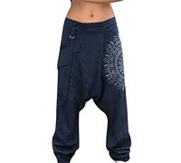 YOSUWOAI Pantalones harén cargo para hombre, estilo japonés, pantalones de jogger, de algodón y lino, pantalones holgados, pantalones cargo de un solo color, cómodos pantalones de trekking, informales