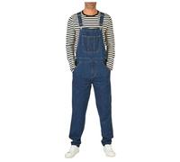 YOSUWOAI Peto vaquero para hombre, mono de trabajo con ajuste relajado, tirantes ajustables y varios bolsillos para herramientas, ropa de trabajo, mono con peto, corte holgado, monos, Z02 Dark Blue, L