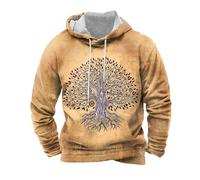 YOSUWOAI Sudadera con capucha de vikingo para hombre, 3D impresión, mitología nórdica, streetwear, estilo retro, con bolsillo canguro, sudadera casual para hombres, manga larga, para LARP y cosplay