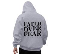 YOSUWOAI Sudadera con capucha para hombre con texto en inglés Jesus Loves You de manga larga con cordón suelto sudadera con capucha otoño invierno sudadera con capucha, O Gris Claro, L