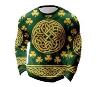 YOSUWOAI Sudadera de mitología nórdica vikinga para hombre, estilo retro, con cuello redondo, manga larga, para cosplay, informal, de manga larga, S verde., 5XL