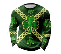 YOSUWOAI Sudadera de mitología nórdica vikinga para hombre, estilo retro, con cuello redondo, manga larga, para cosplay, informal, de manga larga, T verde., 5XL