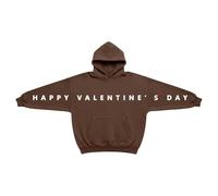 YOSUWOAI Sudadera para mujer y hombre, informal, de manga larga, con capucha, suelta, con bolsillo, sudadera con capucha para otoño con texto "I Love You This Much Print" para adultos, parejas y