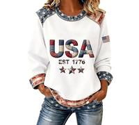 YOSUWOAI Sudadera vintage vaquera para mujer, cuello redondo, suéter occidental, deporte, manga larga, estampado de letras, sudaderas informales, camisetas informales, camisetas deportivas, sudaderas