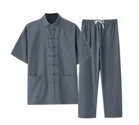 YOSUWOAI Traje de hombre estilo chino tradicional kung fu tai chi wushu clásico tangzhuang manga larga camisa y pantalones de entrenamiento uniforme primavera otoño ocio ropa, Z05 verde, 3XL