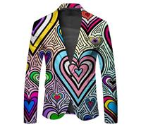 YOSUWOAI Traje de hombre Slim Fit Traje Chaqueta de Carnaval Disfraz Divertido Estampado Chaqueta de Traje Escenario Sakko Cuello en V Blazer Casual Festivo Negocios Hombre Sakko Disco Fiesta Esmoquin