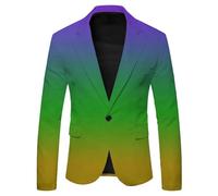 YOSUWOAI Traje de hombre Slim Fit Traje Chaqueta de Carnaval Disfraz Divertido Estampado Chaqueta de Traje Escenario Sakko Cuello en V Blazer Casual Festivo Negocios Hombre Sakko Disco Fiesta Esmoquin
