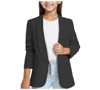 YOSUWOAI Traje de niña Sakko Primavera Estilo Inglés Suelto Conjunto de Dos Piezas Casual Fiesta Top, O negro., 110