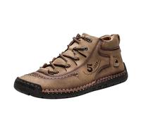 YOSUWOAI Zapatos de hombre Zapatos casuales al aire libre Zapatillas clásicas de PU Estilo británico Zapatos de cordones sólidos Mocasines ligeros resistentes al desgaste antideslizantes Zapatos