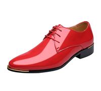 YOSUWOAI Zapatos de traje para hombre, transpirables, con cordones, formales, modernos, de negocios, Derby, clásicos, zapatos de boda, zapatos de ocio, zapatos de carnaval, bailes de baile, zapatos