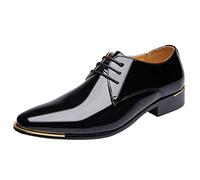 YOSUWOAI Zapatos de traje para hombre, transpirables, con cordones, formales, modernos, de negocios, Derby, clásicos, zapatos de boda, zapatos de ocio, zapatos de carnaval, bailes de baile, zapatos