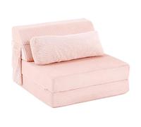 YOTATING Sofá cama plegable con almohada, silla convertible para dormir, cómodo sofá futón para adultos, silla plegable portátil para sala de estar, dormitorio, individual, color rosa