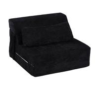 YOTATING Sofá cama plegable con almohada, silla convertible para dormir, cómodo sofá futón para adultos, silla plegable portátil para sala de estar, dormitorio, individual, color negro