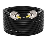 YOTENKO RG58 - Cable coaxial UHF PL259 macho a macho, baja pérdida de 50 ohmios coaxial para radio HF VHF CB, radio jamón, medidor SWR, escáner, analizador de antena