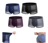 Yotfieot Sustainay Mens Underwear,Ice Silk Breathable Men's Butt Lift Underwear,Men's Boxer Mesh Boxers (4PCS,3XL)