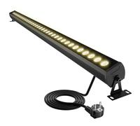 Yotivki Barra de Luz LED Exterior IP65, Proyector LED Exterior 3000K Blanco Cálido, Wall Washer Lineal de 1 Metro, Soporte Giratorio 360°, Cable de 2 m con Enchufe, AC230V