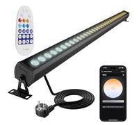 Yotivki Barra de Luz LED Exterior Regulable 100 cm, Proyector LED Exterior IP65, 2700K-6500K, Control por App WiFi, Mando RF y Voz, Wall Washer, Temporizador, Memoria, AC230V