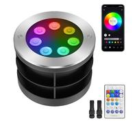 Yotivki Foco de Suelo LED Inteligente para Exterior - Control APP y RF, RGB Multicolor Regulable 2700-6500K, 50 Modos, Impermeable IP67