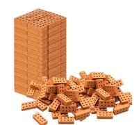 Yotlein 100 Piezas Mini Ladrillos, 2 * 1 * 0.5cm Rojo Mini Ladrillos Pequeños, Ladril-los en Miniatura Mi-ni Ladrill-os Pequeños, Bricolaje Casa de Muñecas Decoraciones