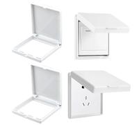 Yotlein 4 Piezas protector enchufes, Tipo 86 Tapa para Enchufes de Estanco, Autoadhesivo Cubierta Toma Corriente, Cubre Interruptor, Evita Salpicaduras Agua y Polvo (Blanco)