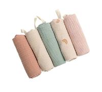 Yotlein 5 Piezas Gasas para Bebes, Toallas De Muselina Suaves, Muselina De Algodón Orgánico, Toalla De Gasa Multiusos para Bebés, Multiusos, Babero, Manta, Trapito
