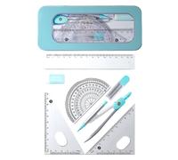 Yotlein Compas Escolar, Kit para Matemáticas de 7 Piezas, Kit de Papelería para Estudiantes, Equipado con una Caja Exterior Robusta y Exquisita a Prueba de Golpes, para Escuela y Oficina